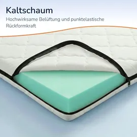 MSS e.K. Kaltschaum Matratzentopper 130 x 190 cm weiß