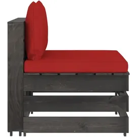 vidaXL Modulares Mittelsofa grau/rot
