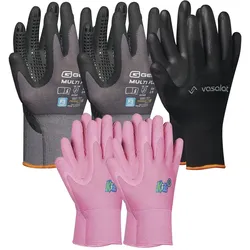 Arbeitshandschuhe Kinder 5-8 Jahre - 2x Pink, 2x Multiflex Handschuhe Gr. 10