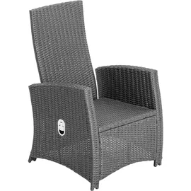 Konifera Garten-Essgruppe KONIFERA "»New Paris«", grau (dunkelgrau, dunkelgrau,), Aluminium, Wicker/Kunststoffgeflecht, Sitzmöbel-Sets, inkl. Auflagen, Aluminium/Polyrattan, Topseller