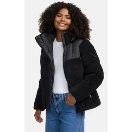 Marikoo Damen, Winterjacke "Kaguraa", warme Teddyfell Sherpa Jacke Frauen - N030 M, schwarz, - M