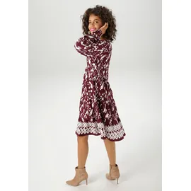 Aniston CASUAL Tunikakleid mit kunstvollem Druck und Bordüre am Saum Lila 38