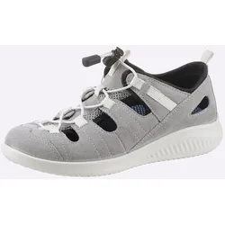Slipper JOMOS, Damen, Gr. 39, grau (hellgrau), Veloursleder, Mesh, sportlich, Schuhe