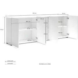 freiraum Mister 225 x 80 x 38 cm Weiß