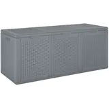 furnicato Gartenbox Grau PP Rattan 270 L