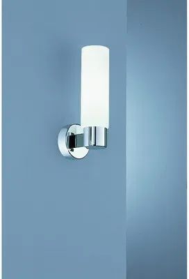 Wandanbauleuchte 40W chr Gl_opal IP40 HV E14 k.Betriebsger