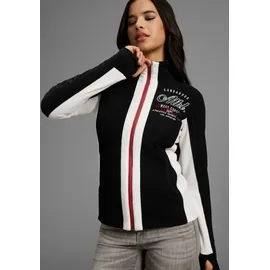 KangaROOS Fleecejacke in Schwarz/w.weiß, | Gr. 32/34,