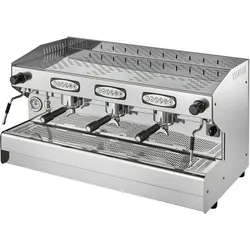 GastroHero Espressomaschine MILANO 3 GR  Automatik I Siebträgermaschine mit Pre-Infusion, Edelstahl-Gehäuse, Wasserzufuhr I Made in Italy