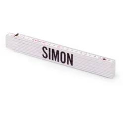 Personalisierter Zollstock | Metrie 2m Block 52 | mit männlichen Namen Name: Simon