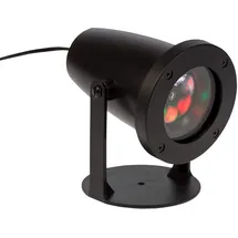 IDENA 31353 - LED Projektor für Weihnachten, projiziert bunte Weihnachtsmotive mit Transformator und Erdspieß, Deko für Außen, Winter-, Advents- und Weihnachtsdeko