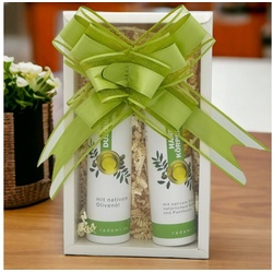 Radami Hautpflege-Set Geschenkbox Geschenk Set Box natives Olivenöl Körpercreme / Duschgel Pflege Set, mit 2 x 250 ml Inhalt in einer Geschenkbox