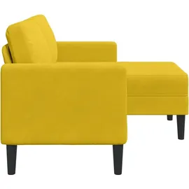 vidaXL 2-Sitzer-Sofa mit Chaiselongue L-Form Gelb 125 cm Samt