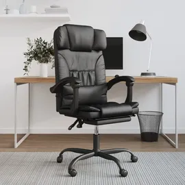 vidaXL Bürostuhl mit Liegefunktion Kunstleder Schwarz
