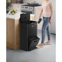 Songmics Mülleimer Küche,oben 2x17 Liter,unten 26 Liter,3 Fächer,Küchenmülleimer -
