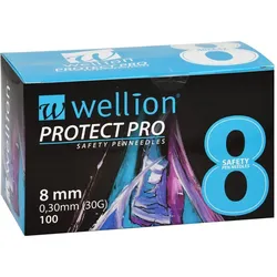 Wellion PROTECT Pro Safety pen needles 8 mm