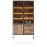 Henders & Hazel Trapani Buffetschrank mit LED Mango Funier/Metallgestell - Graphit