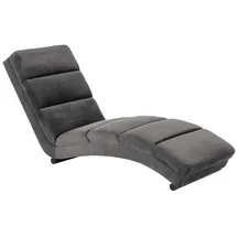VCM Relaxliege SLINKY Samt 60 x 82 x 170 cm Grau