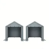 2er-set  Geräteschuppen 190x170x200cm, Fahrradgarage, Geräteschuppen, Garagenzelt, Gartenhaus Lagerzelt Fahrradschuppen Werkzeugzelt Lagergarage, Dunkelgrau