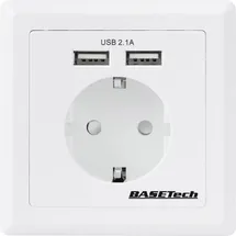 BASETECH USB-Steckdose Unterputz Weiß