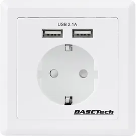 BASETECH USB-Steckdose Unterputz Weiß