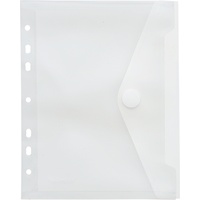 FolderSys Dokumententaschen DIN A5, Klettverschluss, Abheftrand, PP farblos transparent genarbt 0,20 mm