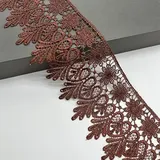 15 Yard Spitzenband, 8cm Breite Spitze mit Blumenmuster Spitze Band DIY Spitzenbordüre Zierband für Handwerk Dessous Hochzeitskleid Geschenkverpackung Dekorieren, Nahen Weihnachten -dunkelbraun