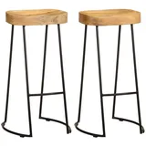 vidaXL Barhocker 2 Stk. Mango Massivholz