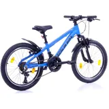 Berlin Bike Mountainbike MTB1 Kid: 20 Zoll Aluminiumrahmen, 21-Gang Shimano FD-TZ500/RD-TY200D Schaltwerk, Kinderfahrrad, Blau