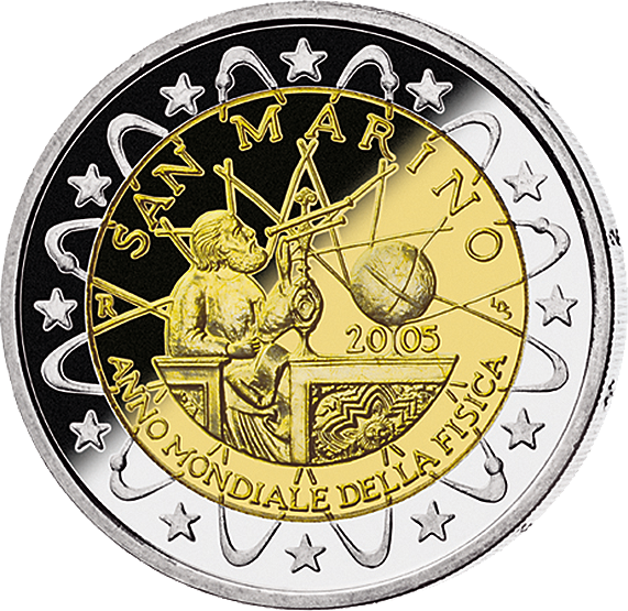 2 Euro Gedenkmünze "Galileo Galilei – Internationales Jahr der Physik" 2005 aus San Marino!