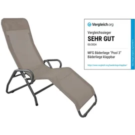 MFG Pool 3 Bäderliege 139 x 72 x 118 cm anthrazit/taupe klappbar
