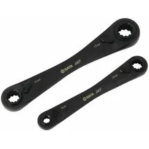 Sata X6 Spline Doppel-Ratschenringschlüssel Satz 2-tlg.