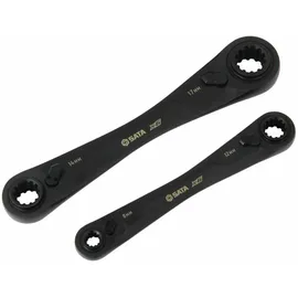 Sata X6 Spline Doppel-Ratschenringschlüssel Satz 2-tlg.
