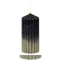 Lumineo LED Kerze 7 x 15 cm Schwarz / Warmweiß