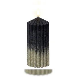 Lumineo LED Kerze 7 x 15 cm Schwarz / Warmweiß