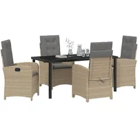 vidaXL Garten Essgruppe 5 pcs Beige Poly Rattan