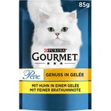 Gourmet Perle Genuss in Gelee Katzenfutter nass mit Huhn & feiner Brathuhnnote 26er Pack (26 x 85g)