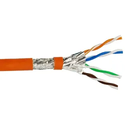 Helos Verlegekabel High Quality, Cat 7, S/FTP, PiMF, LSZH, orange, 100m Ring