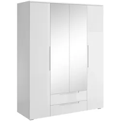 Schlafkontor Spice Kleiderschrank Holzwerkstoff Melaminbeschichtet Weiß hochglanz