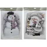 Decoris - Kaemingk Fensterbilder Schneemann Weihnachtsmann 10 X 29,5 X 40 Cm Bild