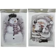 Decoris - Kaemingk Fensterbilder Schneemann Weihnachtsmann 10 X 29,5 X 40 Cm Bild