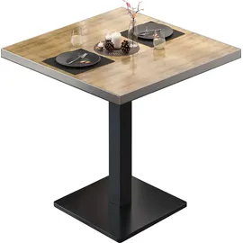 GGM Möbel Bistrotisch 80 x 80 x 75 cm Eiche/Schwarz