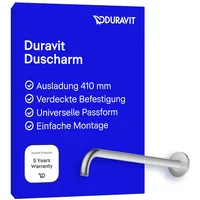 Duravit Brausearm 410mm, chr, geb., Wandmont., Ros. rund