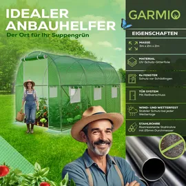 garmio Cicata Foliengewächshaus Grün 3,00 m2