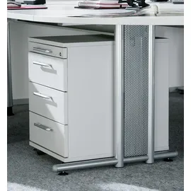 Hammerbacher NS12 Schreibtisch lichtgrau rechteckig, C-Fuß-Gestell silber 120,0 x 80,0 cm