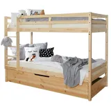 TICAA Etagenbett Finn 90 x 200 cm Kiefer natur beige