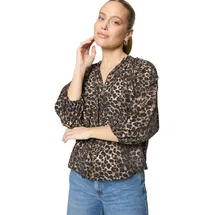 Zero Schlupfbluse mit Leoprint Beige 44