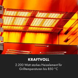 Klarstein Hannibal Hochtemperaturgrill Indoor 2.200W 850°C Edelstahl schwarz