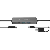 j5create JCH462-N, USB 3.2 Gen 1 (3.1 Gen 1) Type-A + Type-C, USB 3.2 Gen 1 (3.1 Gen 1) Type-A, USB (USB-A, USB-C, 3 Ports), Dockingstation - USB Hub, Grau...