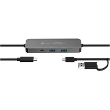 j5create JCH462-N, USB 3.2 Gen 1 (3.1 Gen 1) Type-A + Type-C, USB 3.2 Gen 1 (3.1 Gen 1) Type-A, USB (USB-A, USB-C, 3 Ports), Dockingstation - USB Hub, Grau...