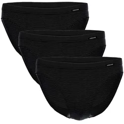 AMMANN Herren Slip 3er Pack - Jazz Pants Jeans, Feinripp, Softbund, Ton-in-Ton Streifen, Baumwollmischung Anthrazit L